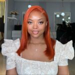 Orange Double Drawn 13x4 Swiss lace Full Frontal Wig  human hair - Image 3